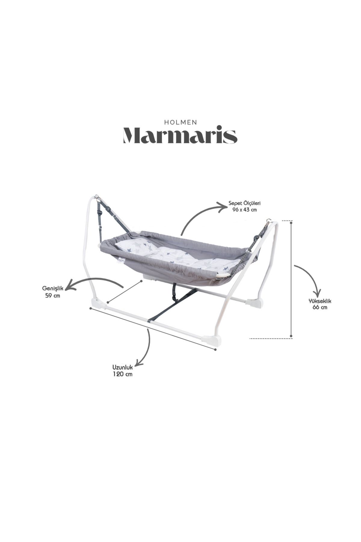Holmen Marmaris Bebek Hamağı - Gri