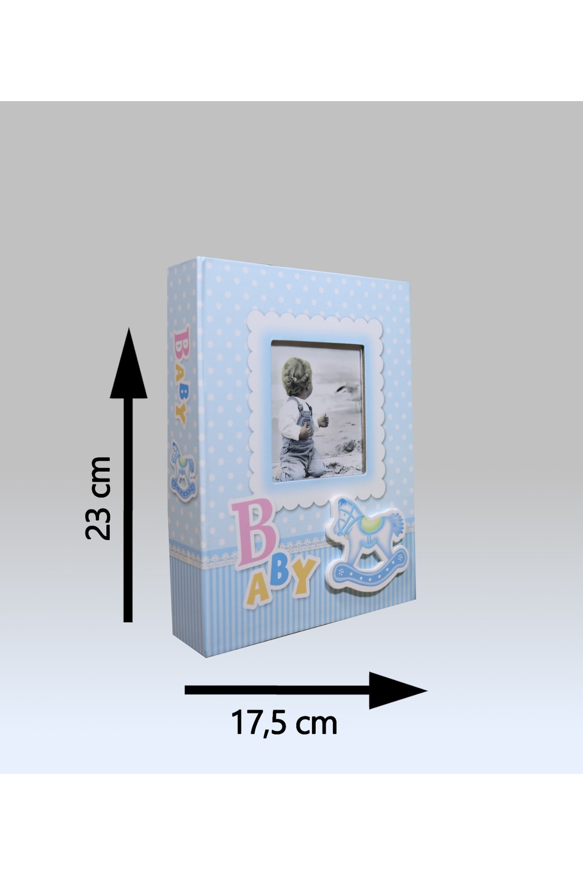 NRCN 10x15cm 200’lük Pencereli Bebek Fotoğraf Albümü Mavi fotoğrafı 5 (önizleme)