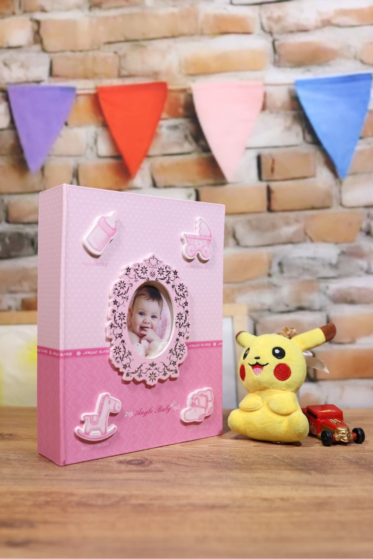 NRCN 10x15cm 200’lük Pencereli Bebek Fotoğraf Albümü Pembe fotoğrafı 2 (önizleme)