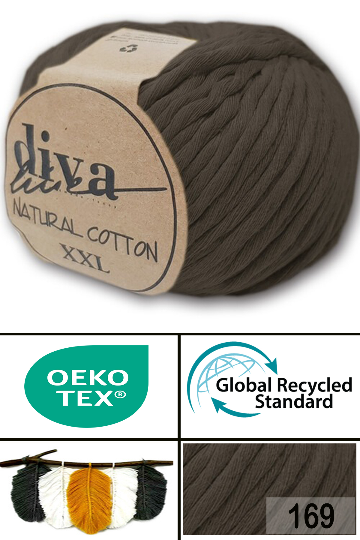 Diva Natural Cotton Xxl 169 Dark Mink