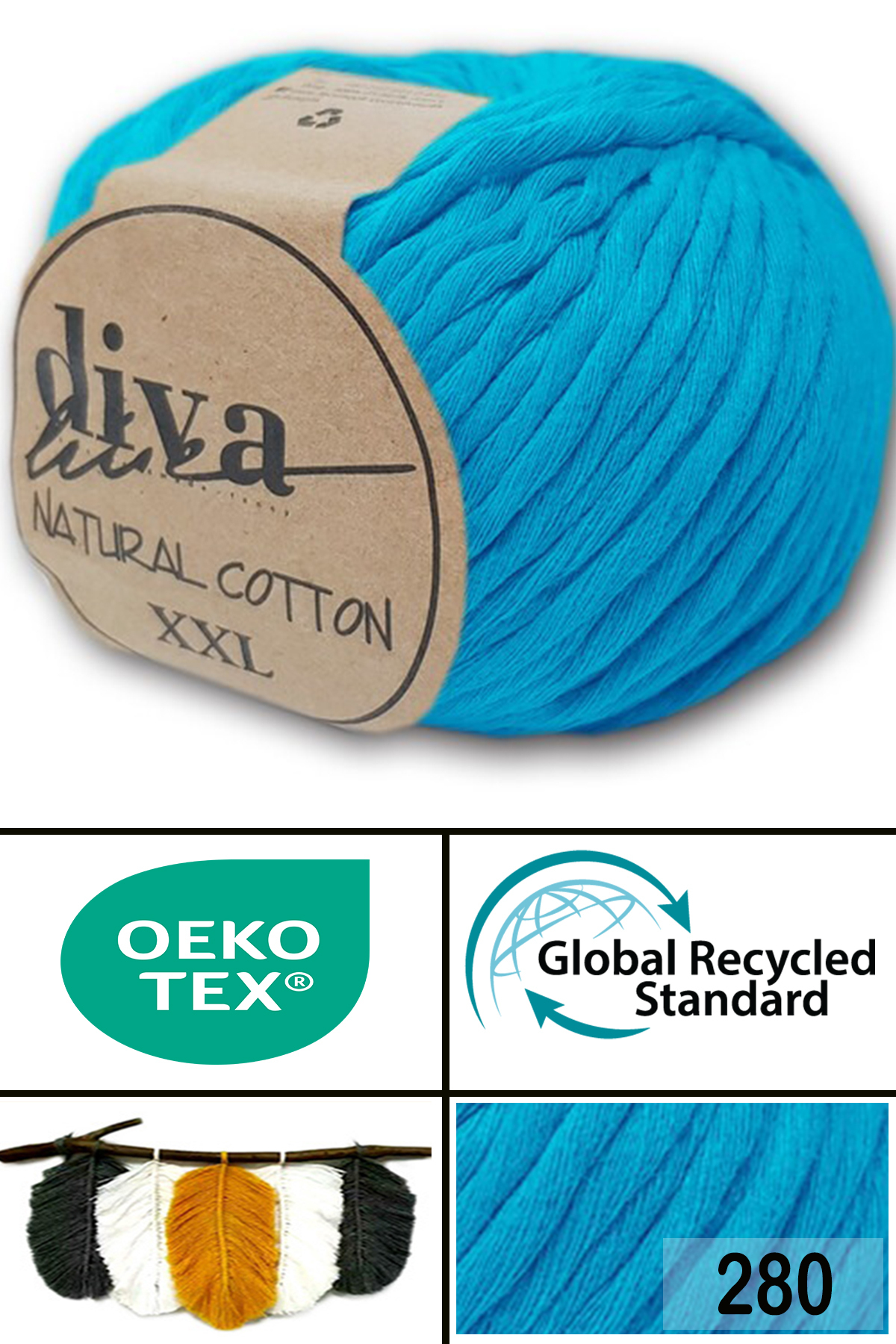 Diva Natural Cotton Xxl 280 Light Turquoise