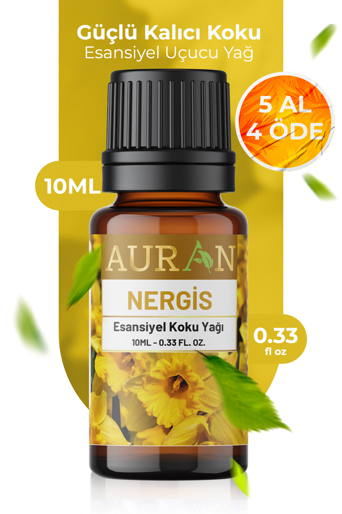AURAN Nergis Esansiyel Uçucu Koku Yağı Difüzör Esansı Buhurdanlık Yağı Aromaterapi Yağı 10ml