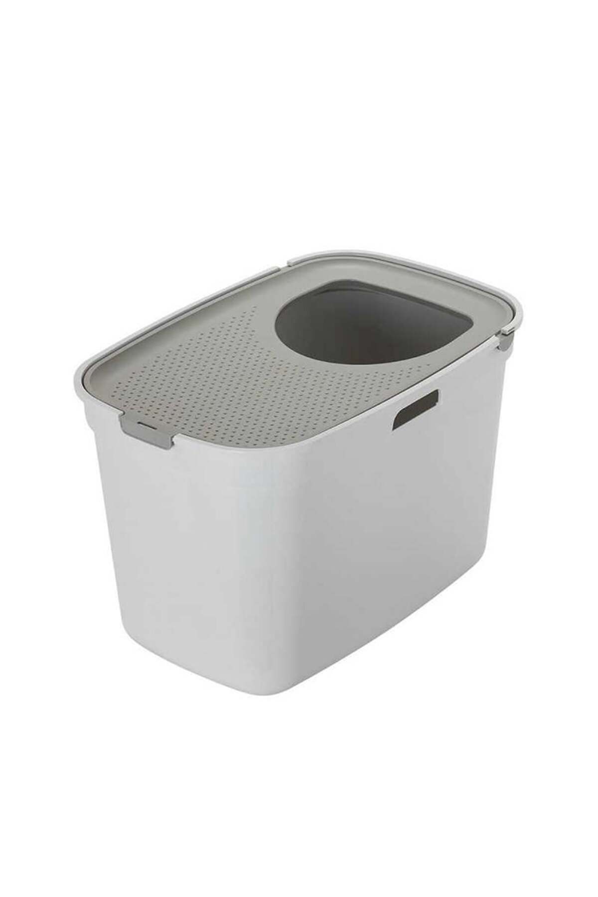 Moderna Top Cat Üstten Girişli Kapalı Kedi Tuvaleti Gri