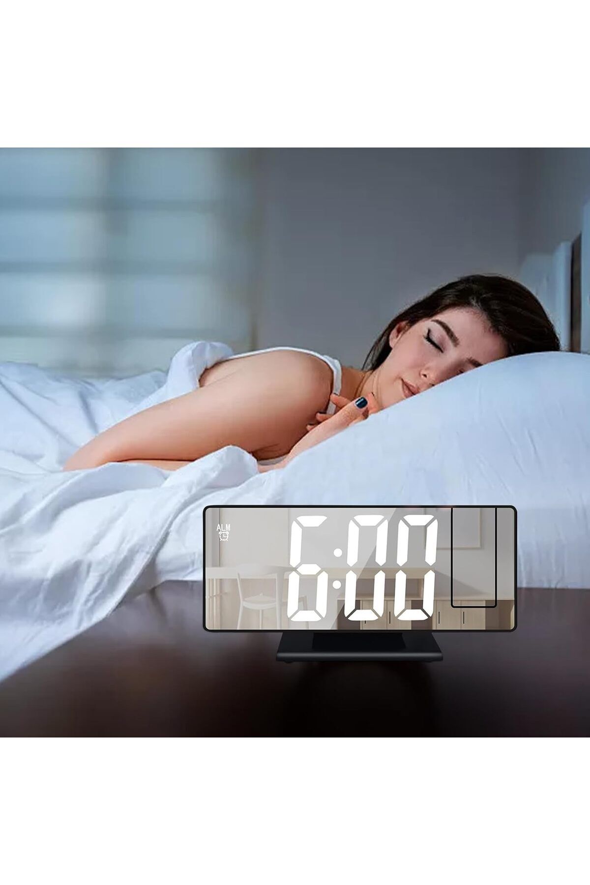 Generic-Projection Digital Alarm Clock | Multipurpose Projection Clock with 8-Inch LED Screen | Silent Clock 3