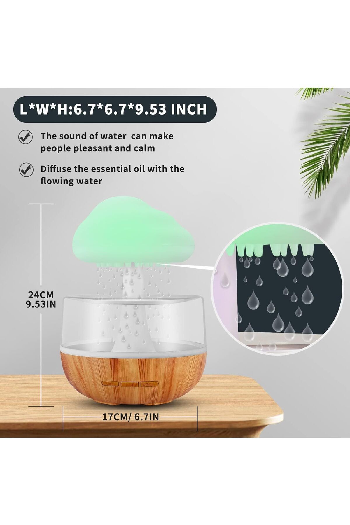 Generic-Rain Cloud Humidifier, Rain Cloud Night Light, Diffuser Humidifier with 7 Colours LED Lights/Humidif 5