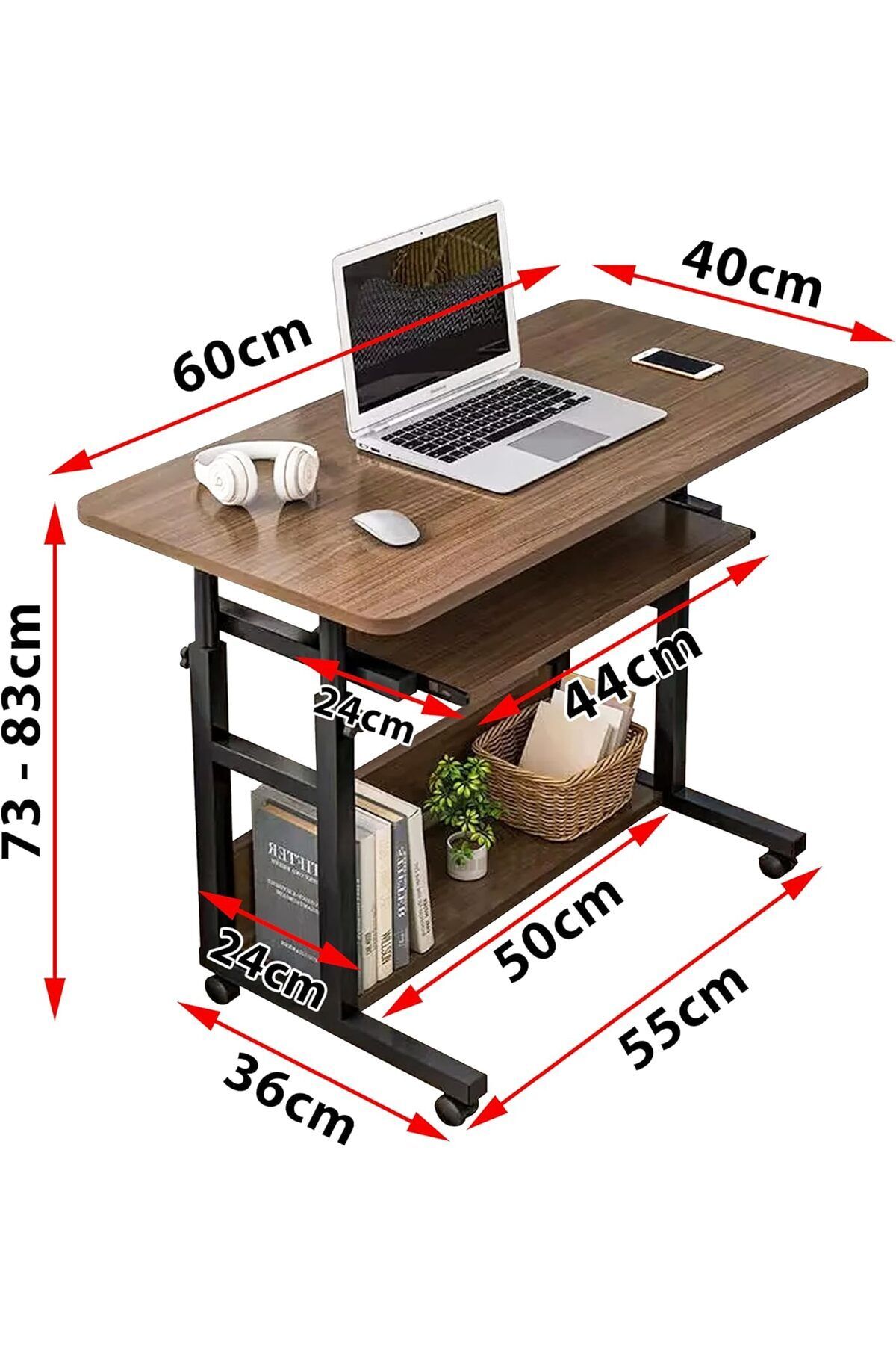 Generic-Upgraded Metal Base Adjustable Movable Desktop Computer Mobile Laptop Desk Home And Offic 3