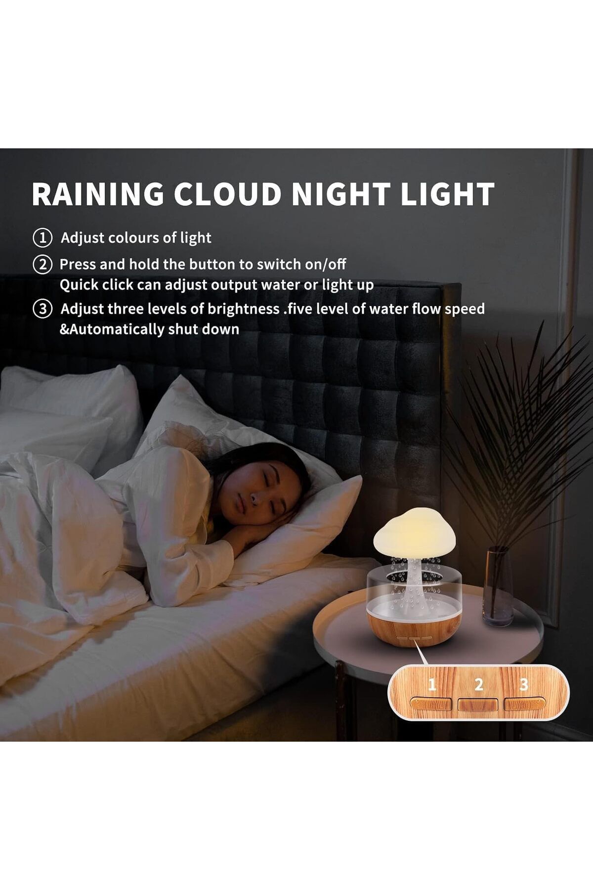 Generic-Rain Cloud Humidifier, Rain Cloud Night Light, Diffuser Humidifier with 7 Colours LED Lights/Humidif 7