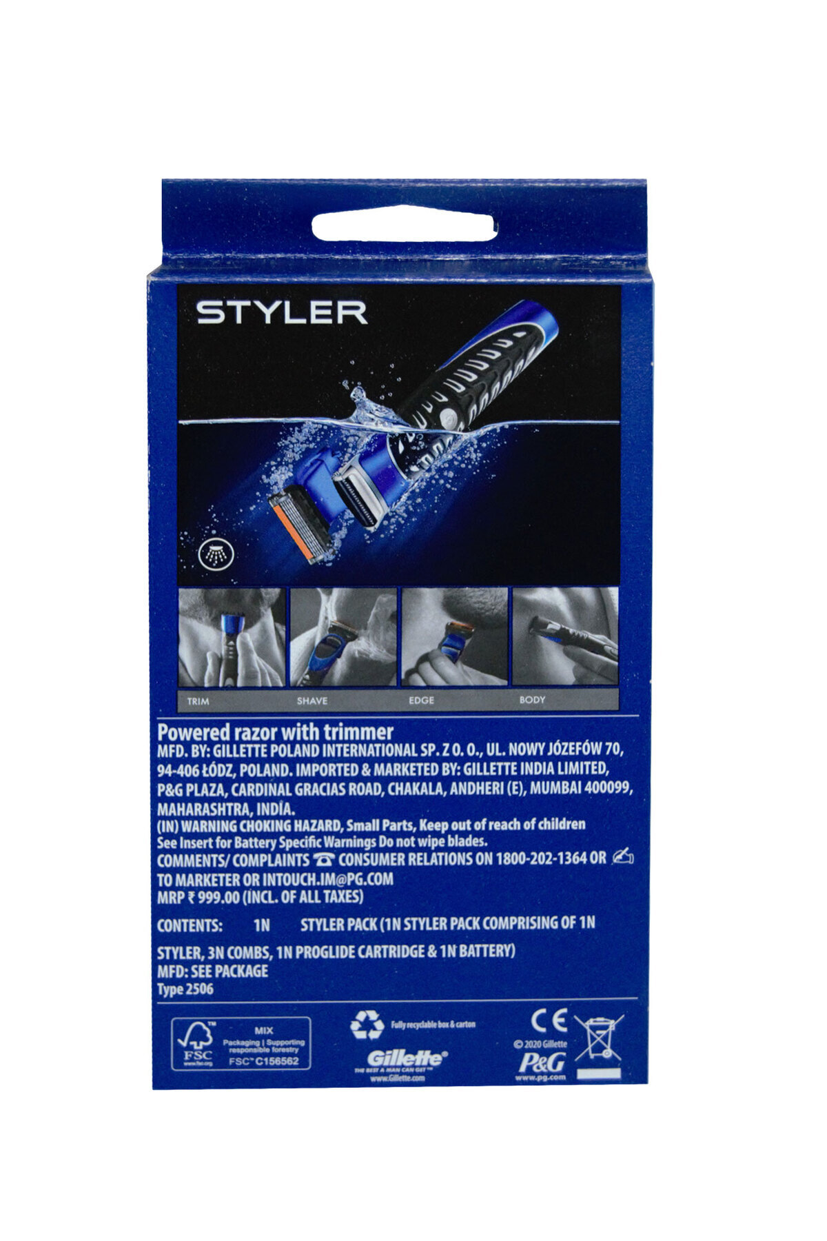 Gillette-Чоловіча бритва Fusion Proglide Styler 4u 4987176164810 3