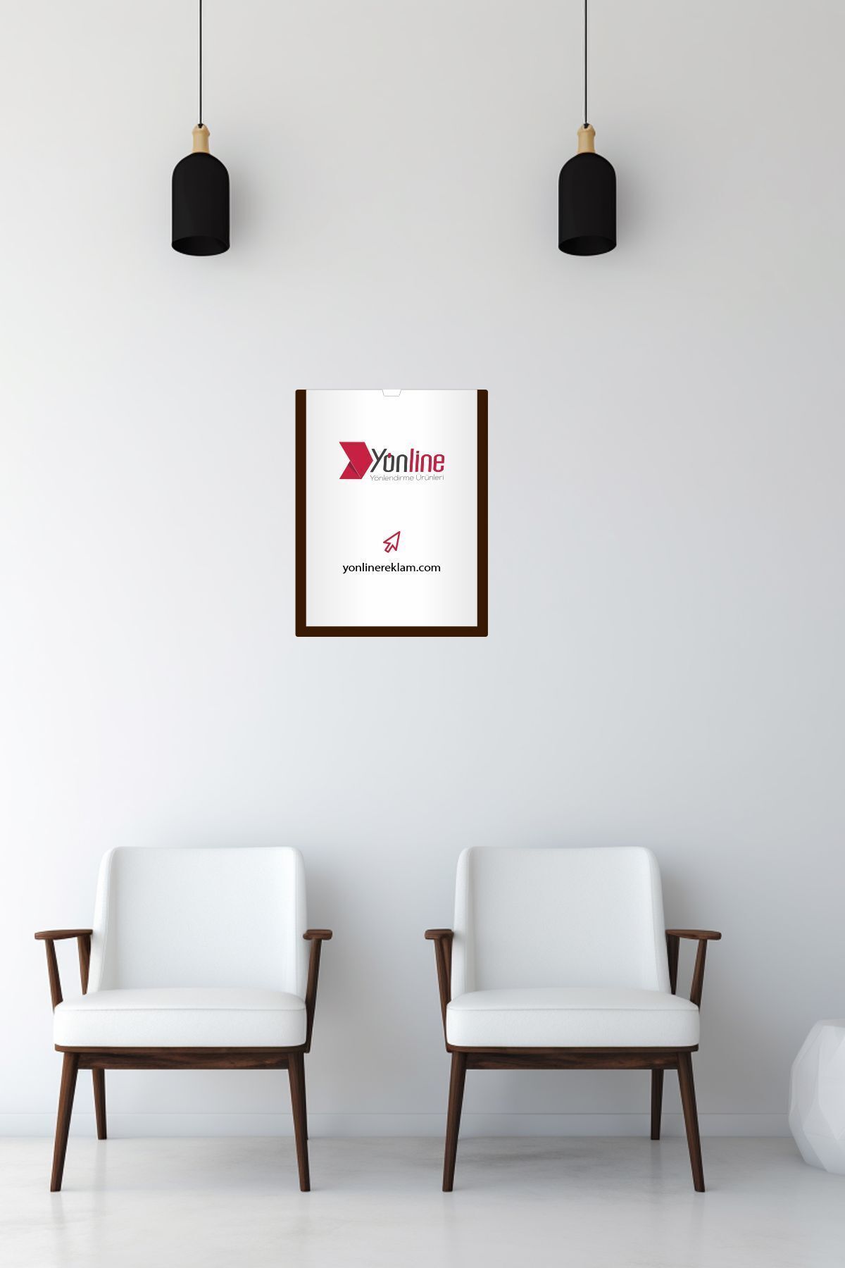 Yönline-A4 Brown Document Frame Easy to Change Self-Adhesive Wall and Door Type Foil Holder 6