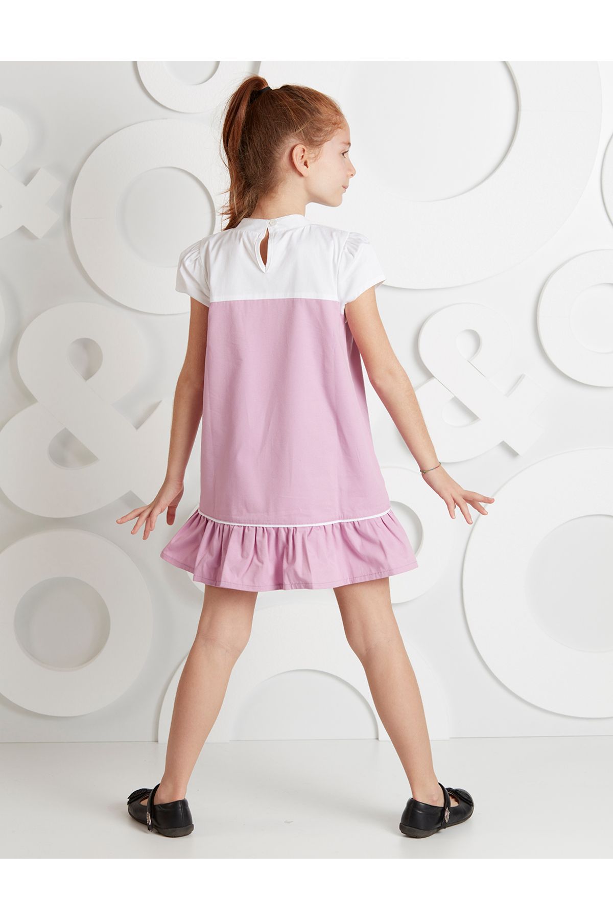 MSHB&G-Elegant Pink Lace Girls' Summer Dress 2