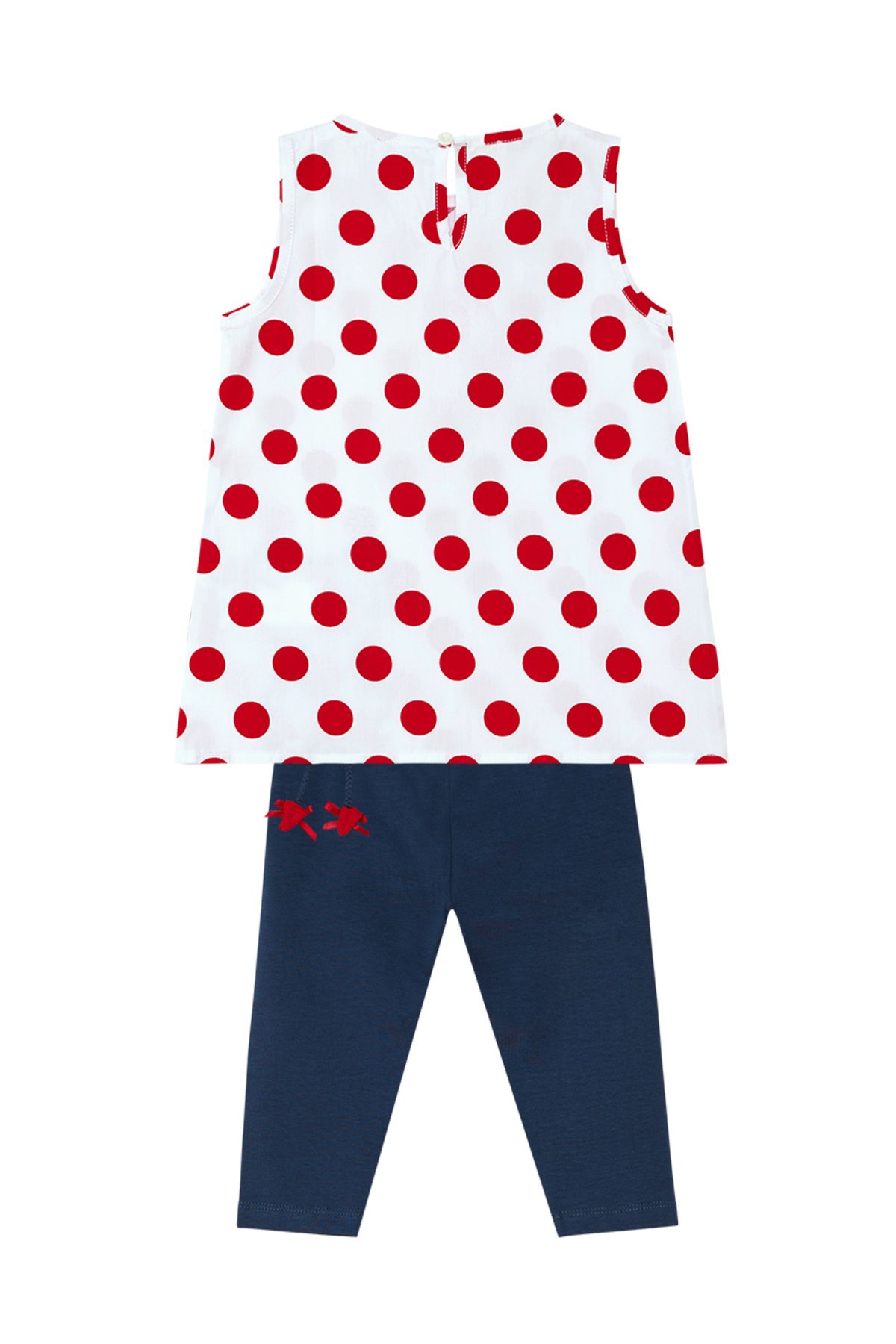 Denokids-Lily Mädchen Sommer T-Shirt Tunika Strumpfhose Set mit Punkten 4