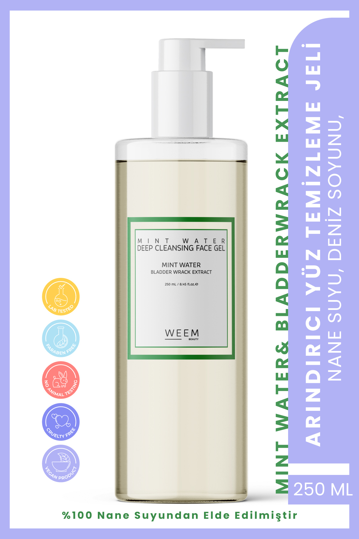 weem %100 Nane Suyu Siyah Nokta Ve Akne Karşıtı Yüz Temizleme Jeli –arındırıcı & Ferahlatıcı–150 ml — PDC001