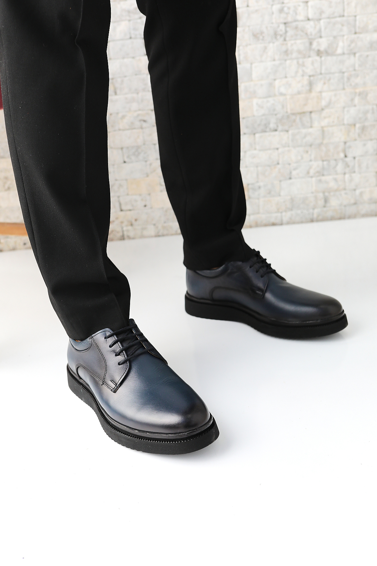 Greyybull Shoes Hakiki Deri Lacivert Erkek Klasik Ayakkabı görsel 7