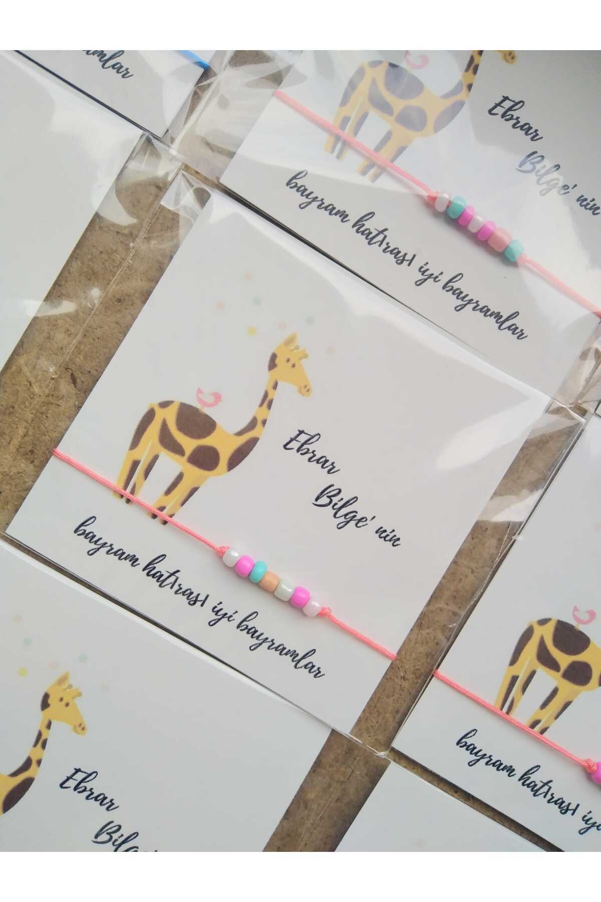 Genel Markalar Hediyelik Doğum Günü Bebek Mevlüdü Sünnet Hatırası Kartlı Boncuk Renkli Bileklik 12 Adet fotoğrafı 3 (önizleme)
