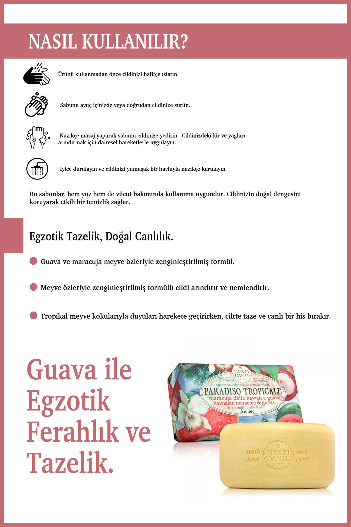 Nesti Dante-Paradiso Tropicale Hawaiian Maracuja&Guava Solid Soap 250 Gr |   Humidifier |   Guava Fruit 4