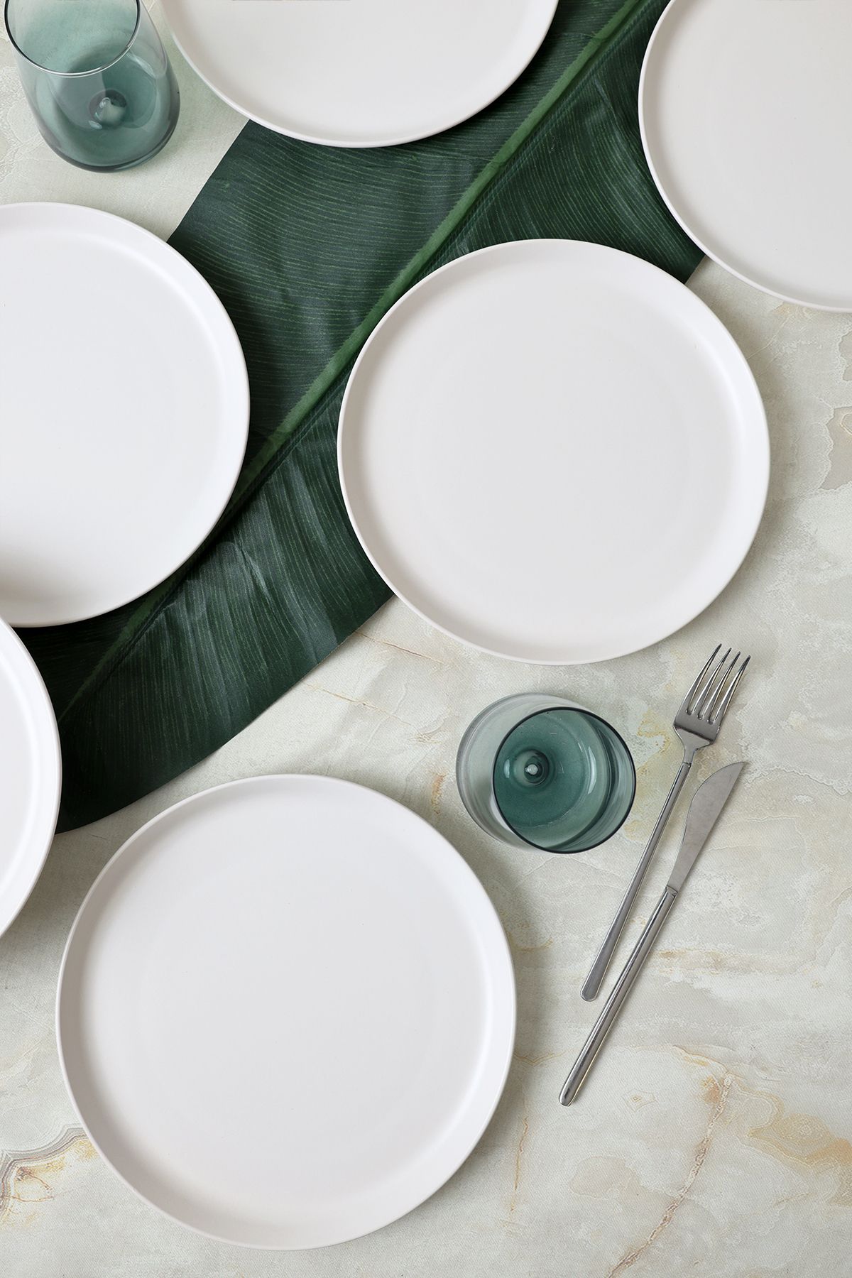 Keramika-Matte White Hitit Serving Plate 25 cm 6 Pieces 022 5