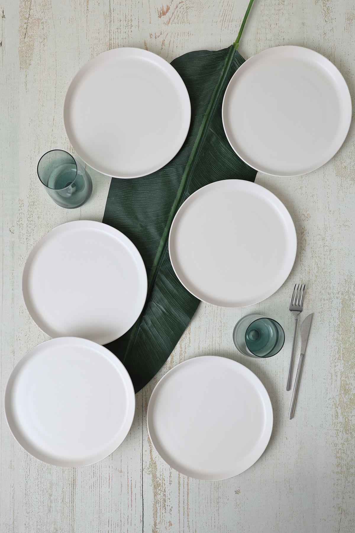 Keramika-Matte White Hitit Serving Plate 25 cm 6 Pieces 022 4
