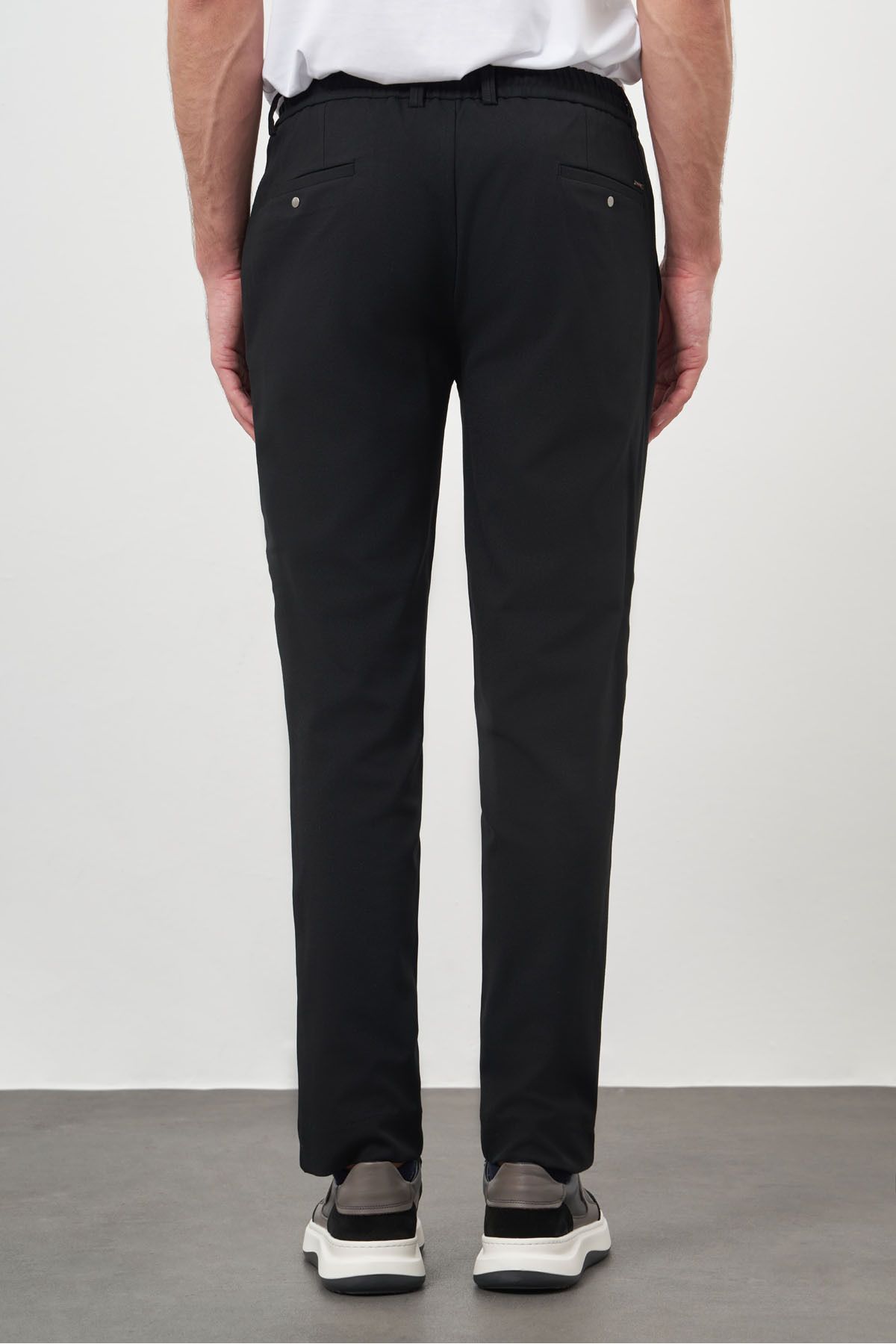 Morven-Men's Black Polyviscose Trend Drawstring Jogger Slim Fit Sports Trousers 5