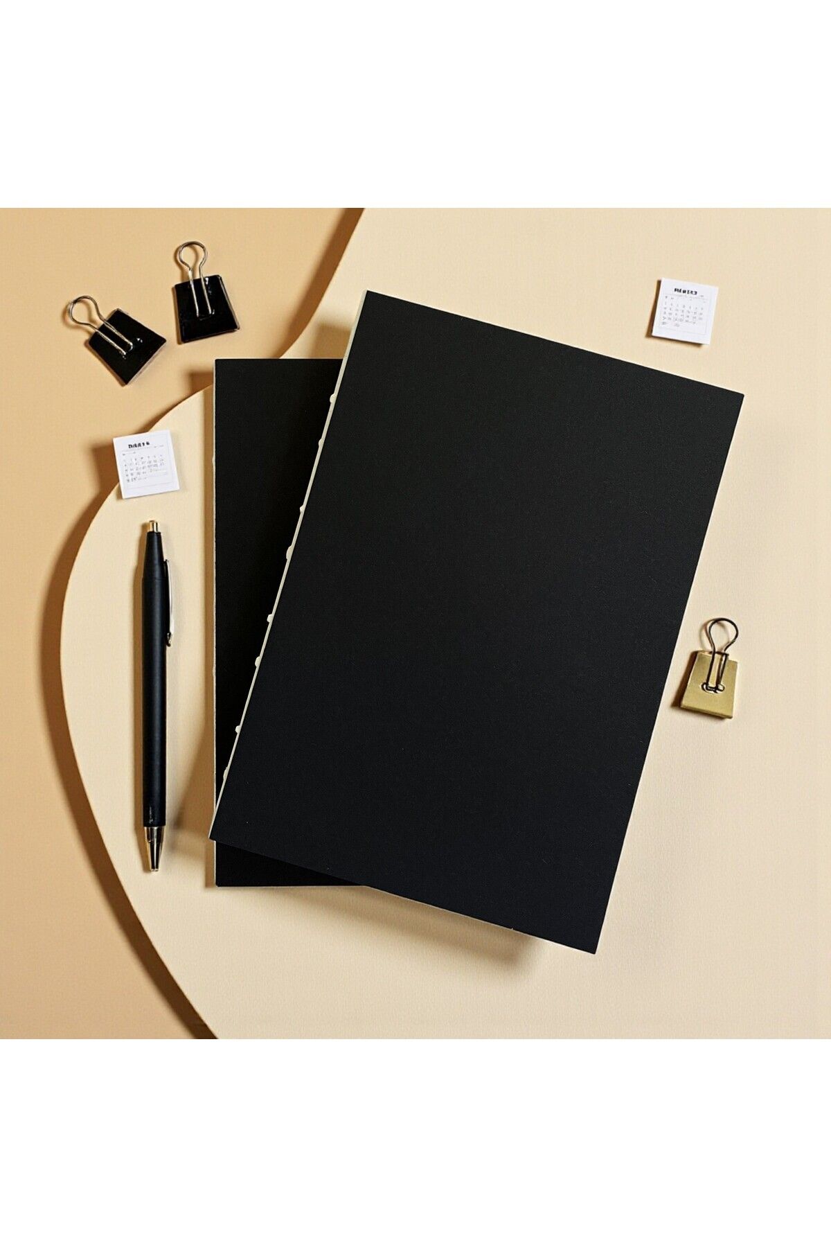 Fark Tanıtım-Special Design Black Cover A5 Enzo Dotted Notebook - 180 Degree Openable 4