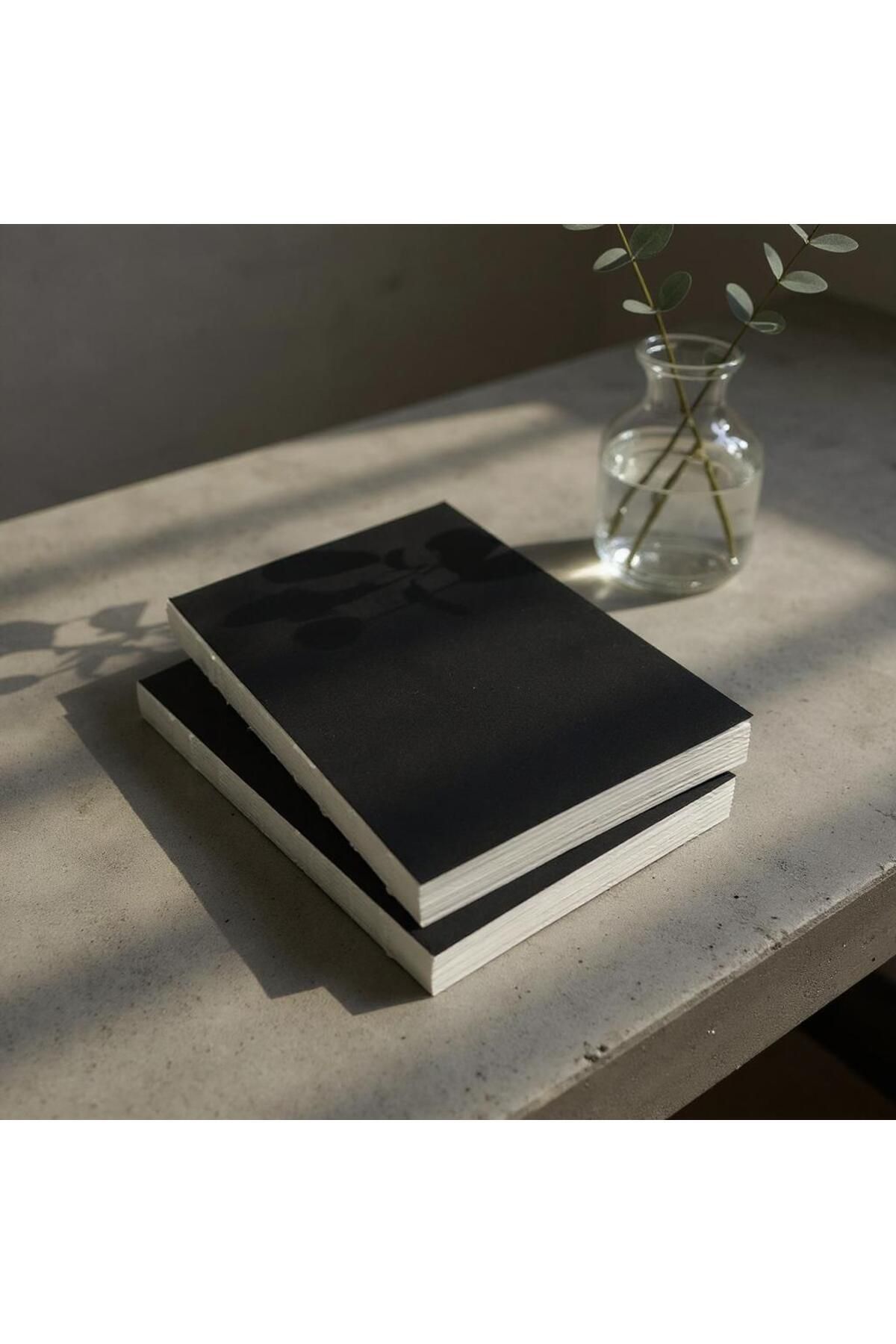 Fark Tanıtım-Special Design Black Covered A5 Enzo Checkered Notebook - 180 Degree Openable, 100% Handcrafted 5
