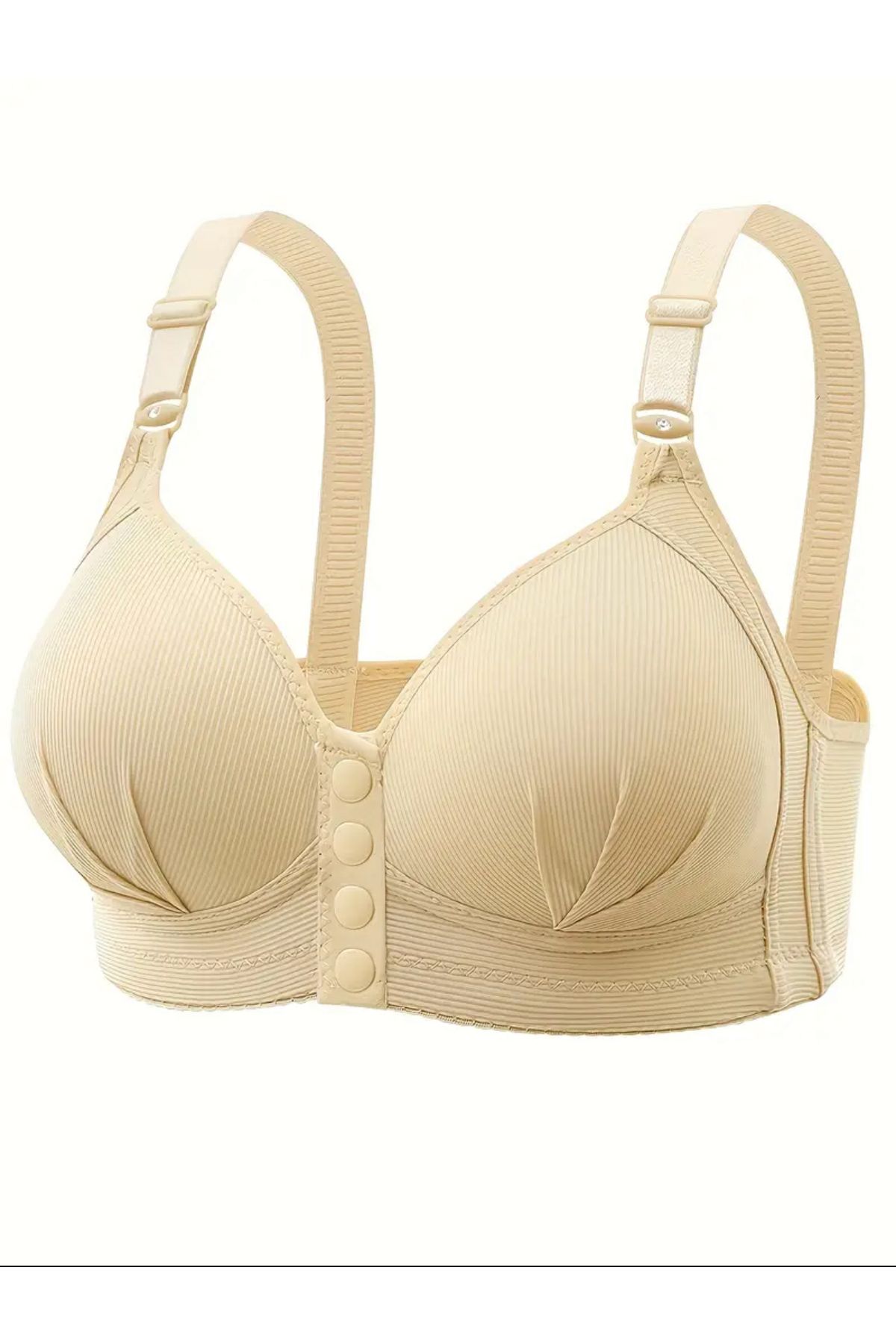 SATTENS-Front Button Hollow Unbuttressed Plus Size Bra Soft Comfortable Mold Gathering Bra 1