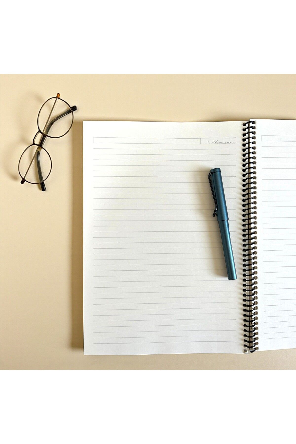 Fark Tanıtım-Lined Spiral Notebook, A4 Size (21X29.7 cm), 60 Sheets (120 Pages), Brown Cover 4