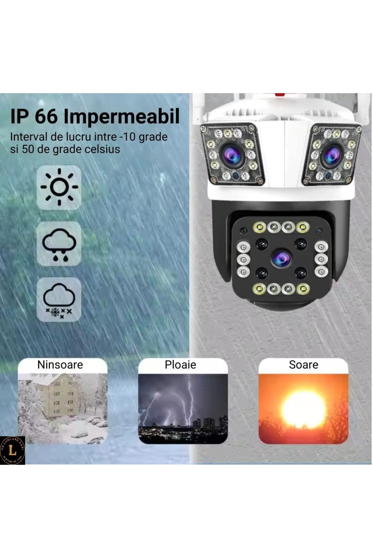 CR LUMI AND GABI-Surveillance Camera With 3 Lenses, Mobile App, Horizontal And Vertical Rotation, Ptz Camera 1