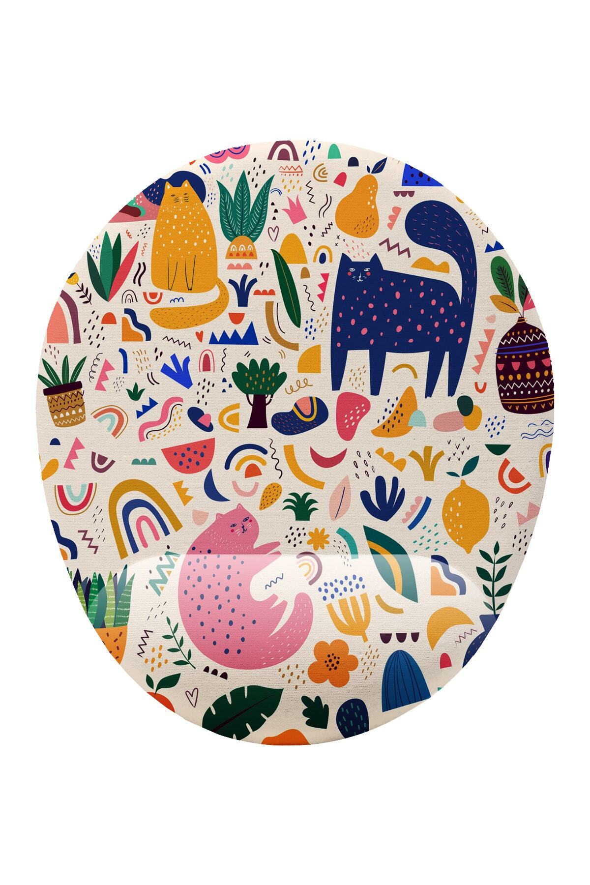 Cat Design Wrist Support Mouse Pad Ergonomic Anti-Slip Base Mousepad Mouse Pad