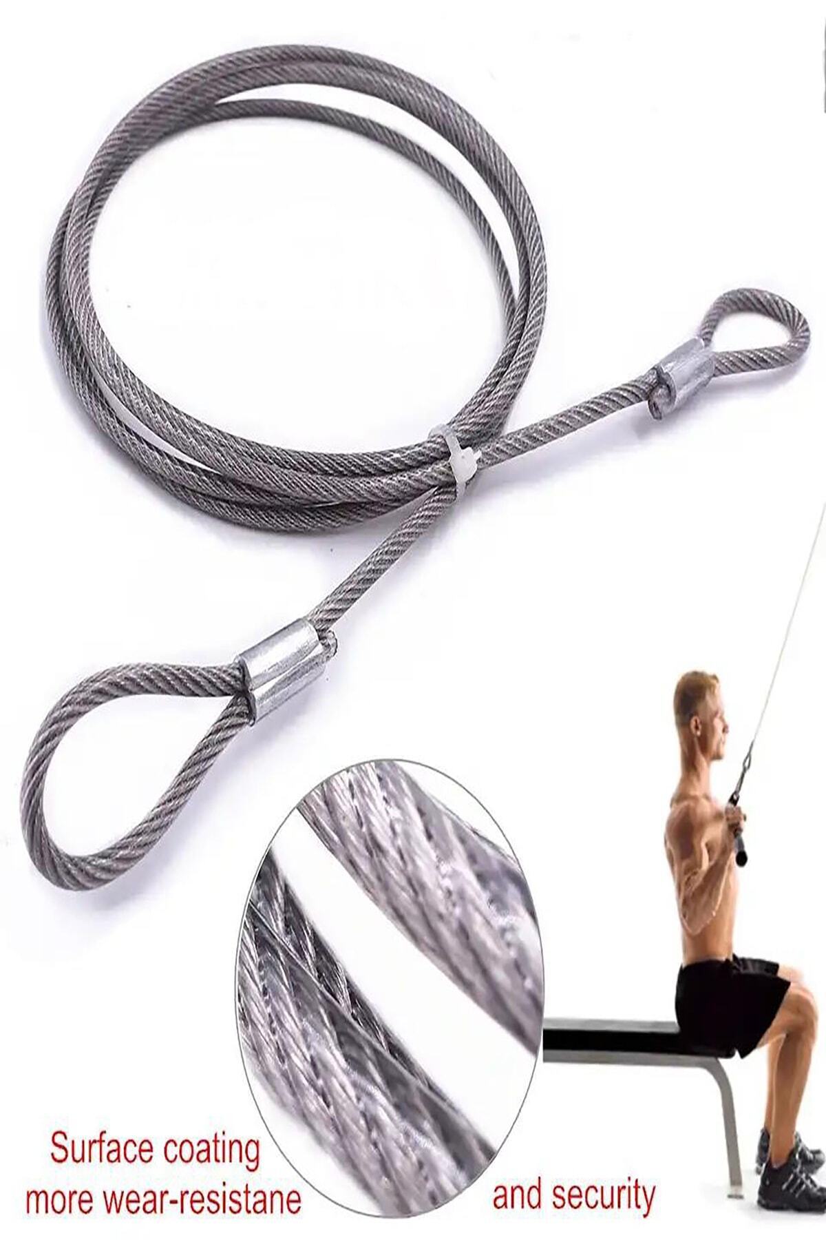 Saatistan Turuncu Spor Aleti Çelik Halat 2 Metre, dayanıklı ve hafif spor ekipmanı