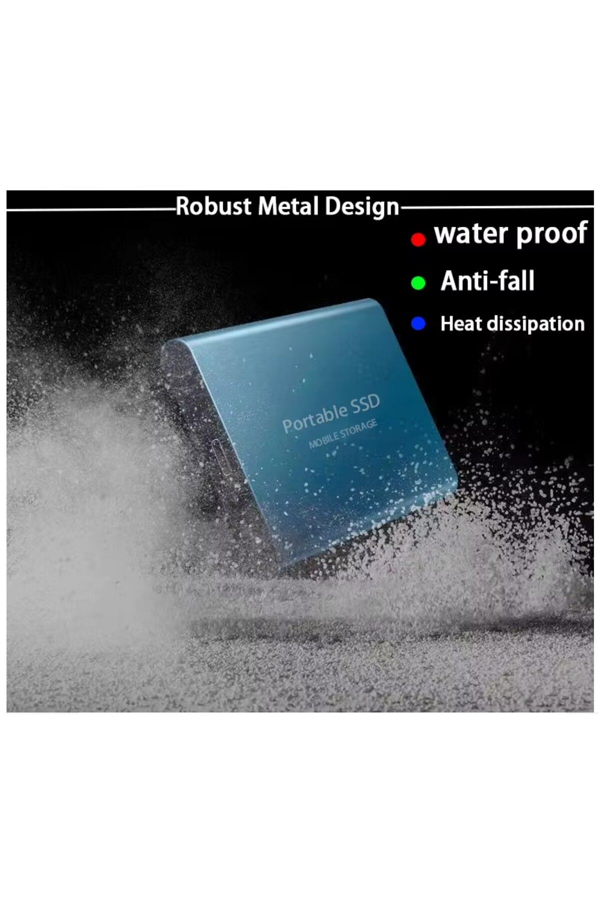 OEM-Hard disk extern SSD, Aluminiu, TB51, Portabil, USB 3.0, 16TB, Albastru 4