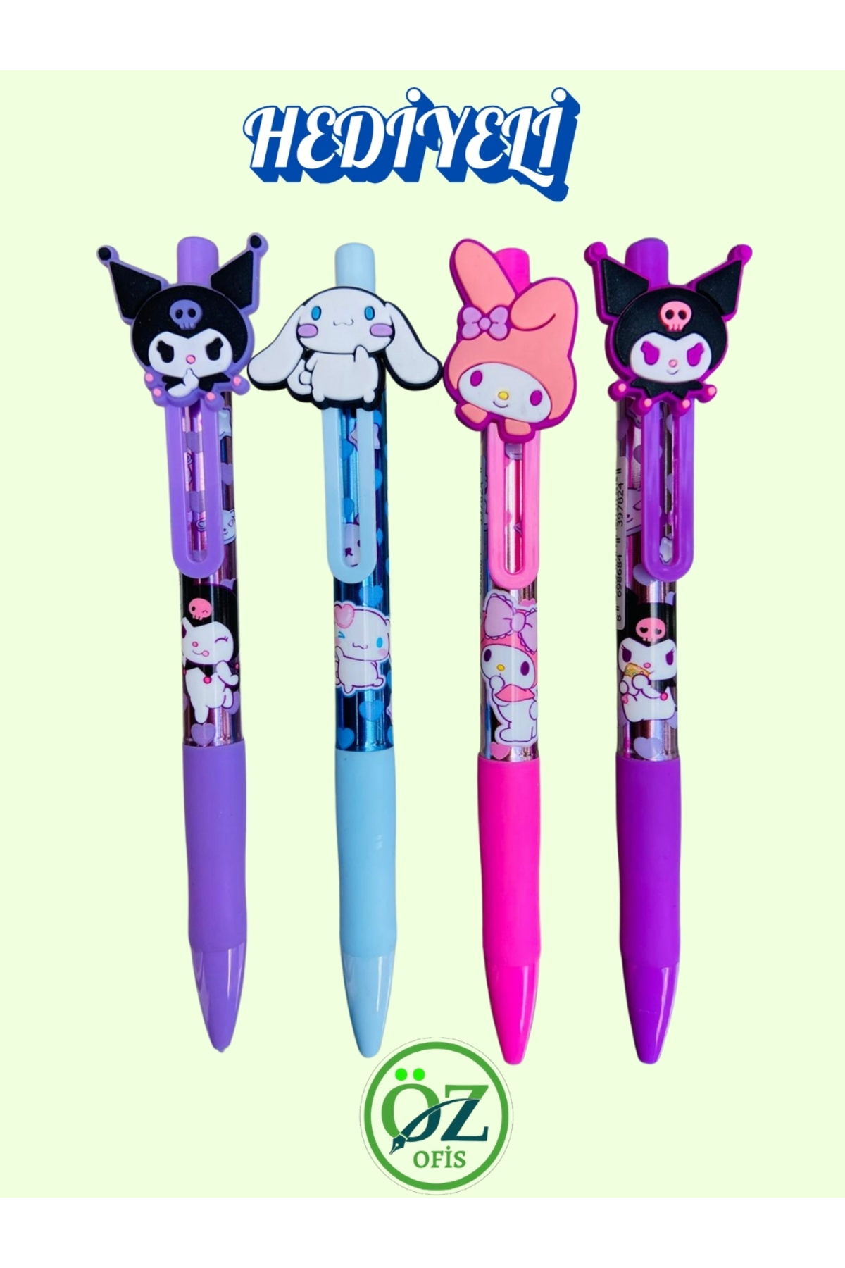 ÖZ OFİS Kuromi My Melody Cinnamoroll Shınny Klipsli 0.7mm Uçlu