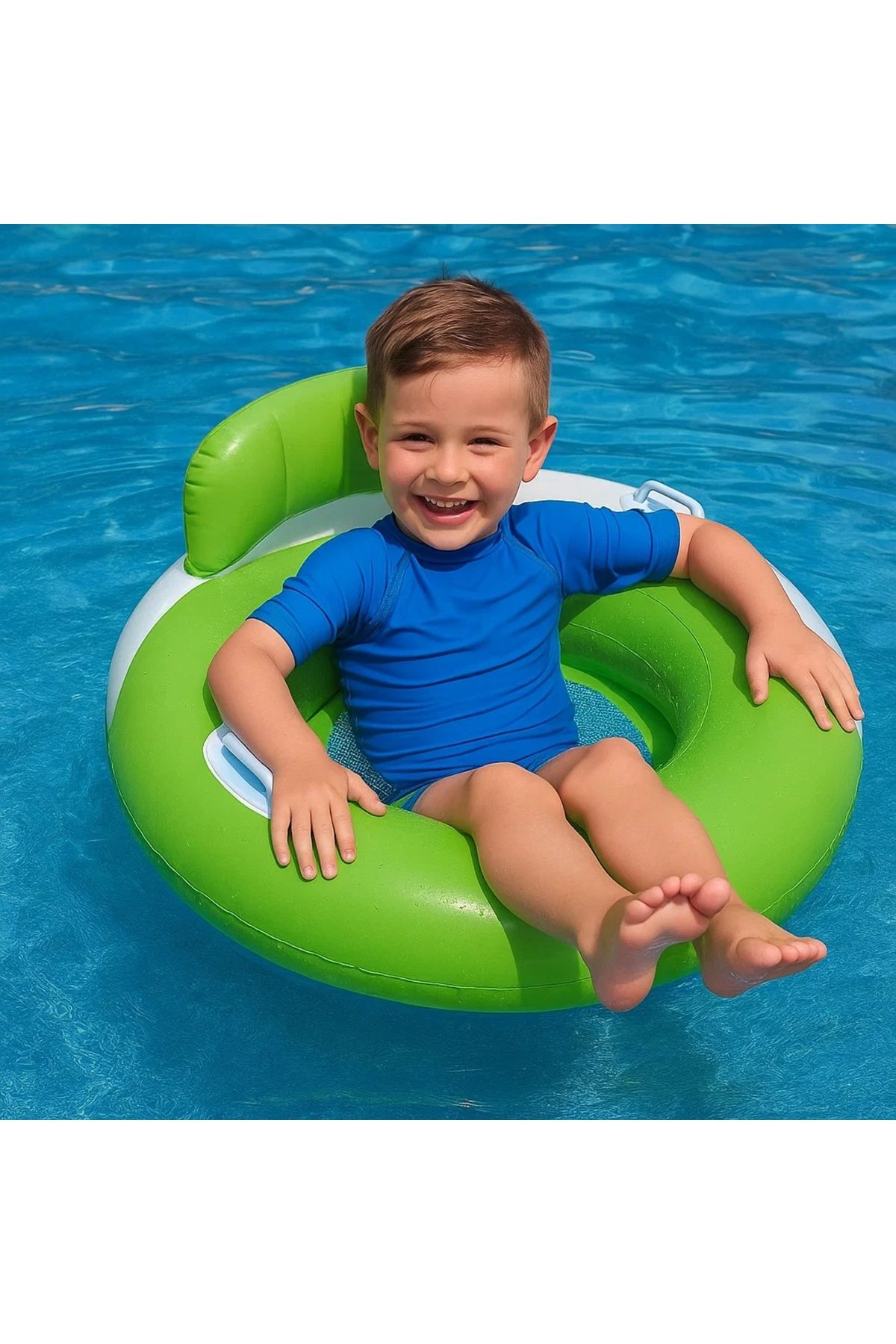 Intex-1pcs Inflatable Armchair Lounge – (102 cm) Pool Float with Headrest & 2 Handles Multi color 3