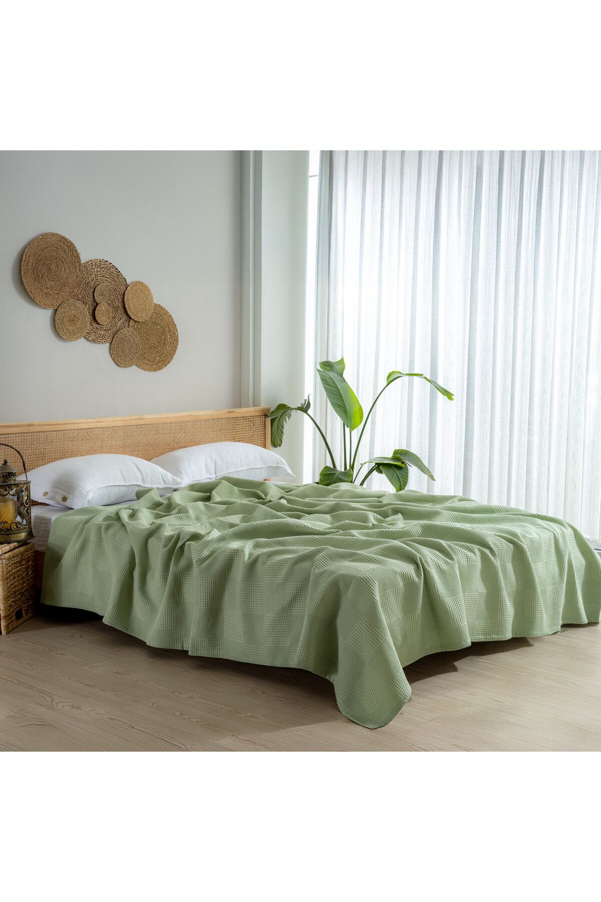 MYLASA HOME-Cuvertură de pat Waffle Pike dublă - 100% bumbac ușoară Utilizare în 4 sezoane Pikes de înaltă calitate 4