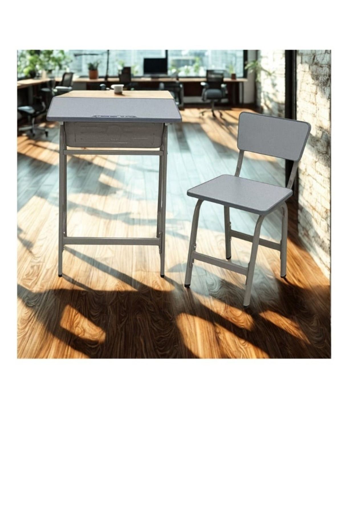 smart home-Kids Study Desk Set 2 Tables + 2 Chairs | Study Table and Chair Set with Fiber Surface and Iron Legs 4