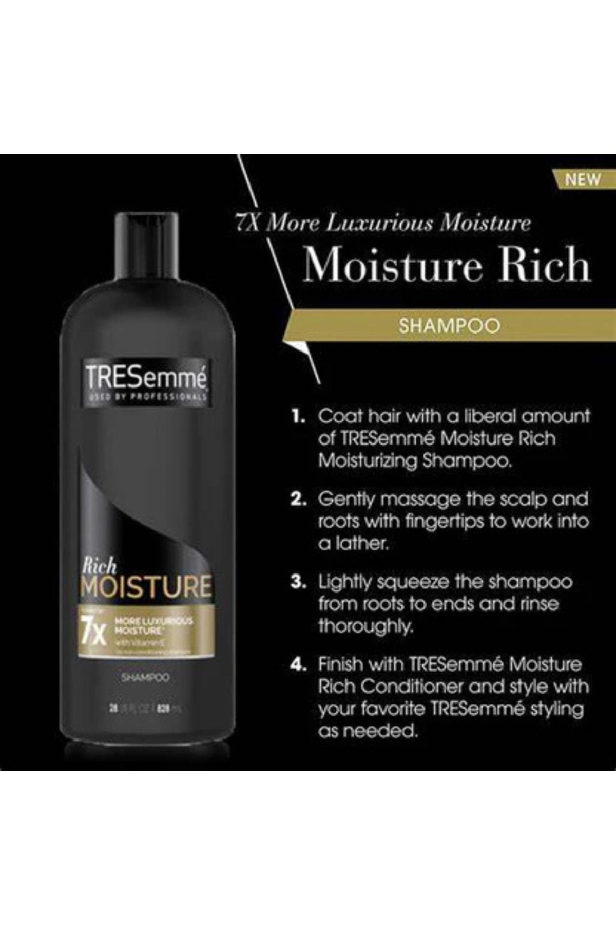 TRESemmé-Moisture Rich Shampoo with 7x More Hydration, Professional Quality, 828ml 8