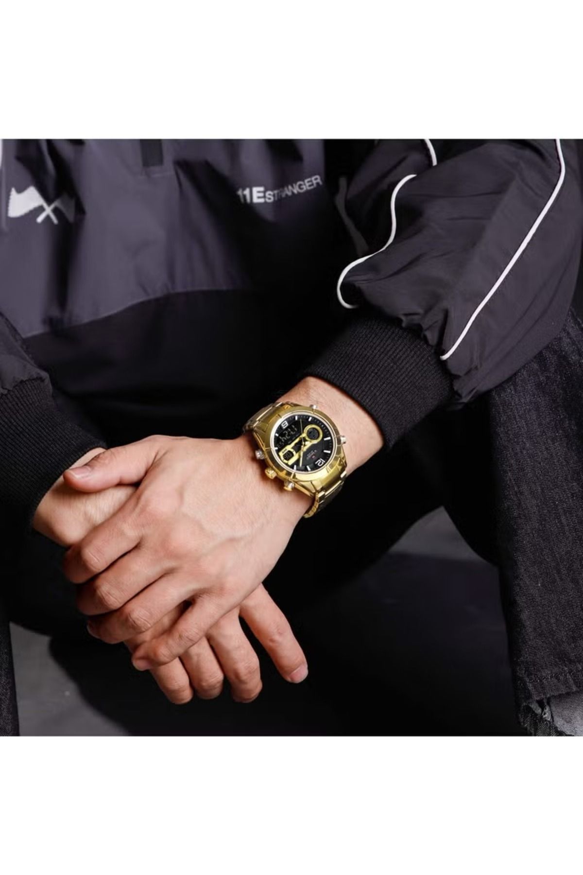Naviforce-Dual Display Stainless Steel Watch for Men with Analog and Digital Time Multifunctional Features 6