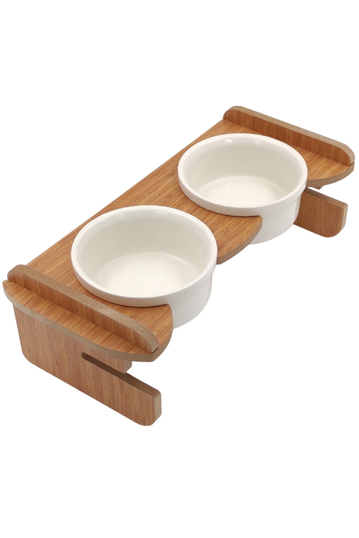 hural ahşap dekorasyon YÜKSEKLİĞİ AYARLANABİLİR SERAMİK KASELİ AHŞAP STANDLI MAMA VE SU KABI