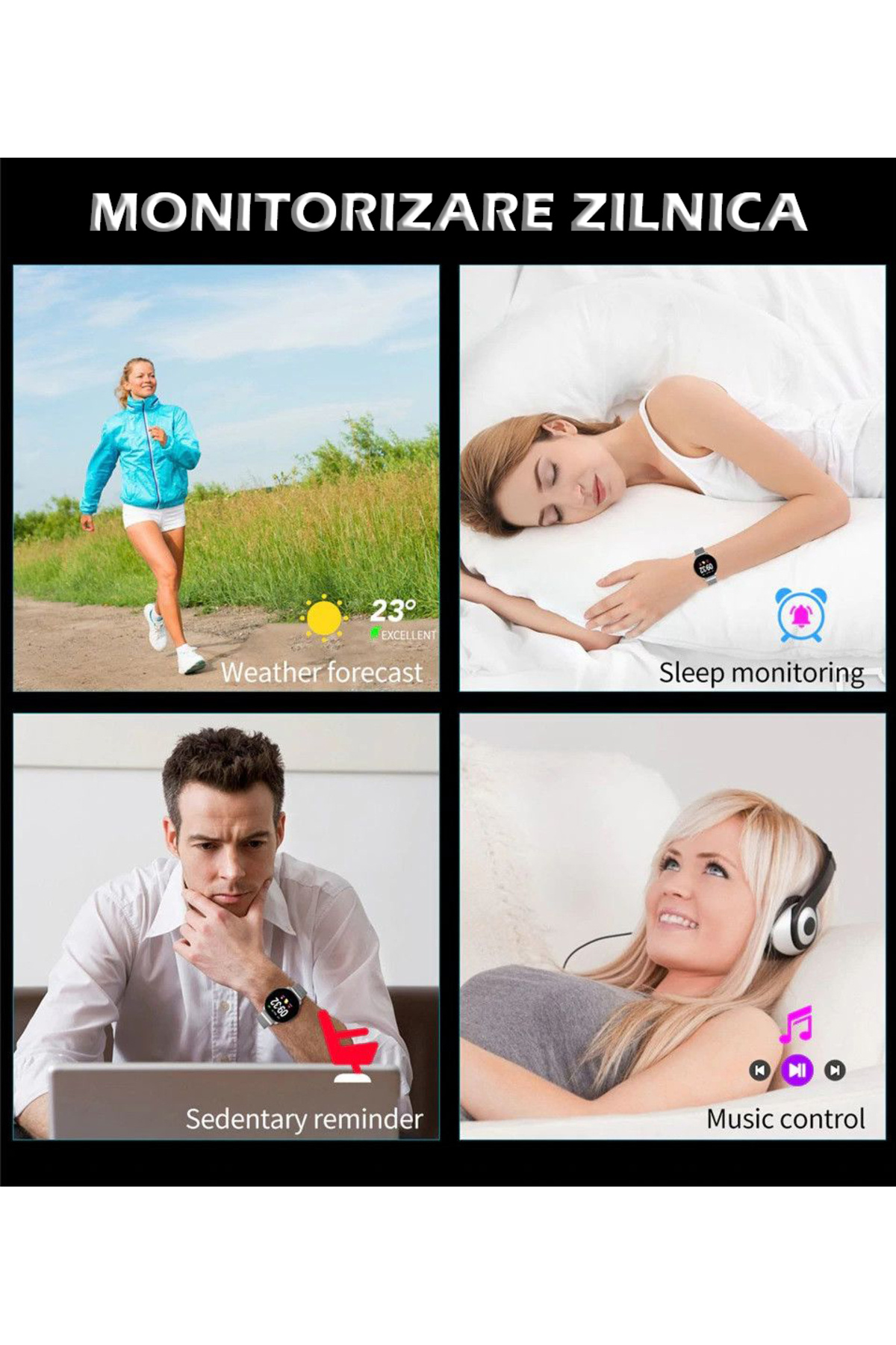 İSP-LikeSmartFiT ConnectForce SmartWatch, 1.22" Touch HD Display, Notifications, Heart Rate Monitoring 5