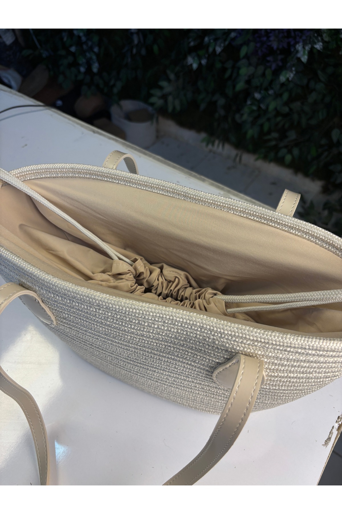 MaVaux-Miami Straw Look Special Handle Inner Lined Shoulder Bag 4