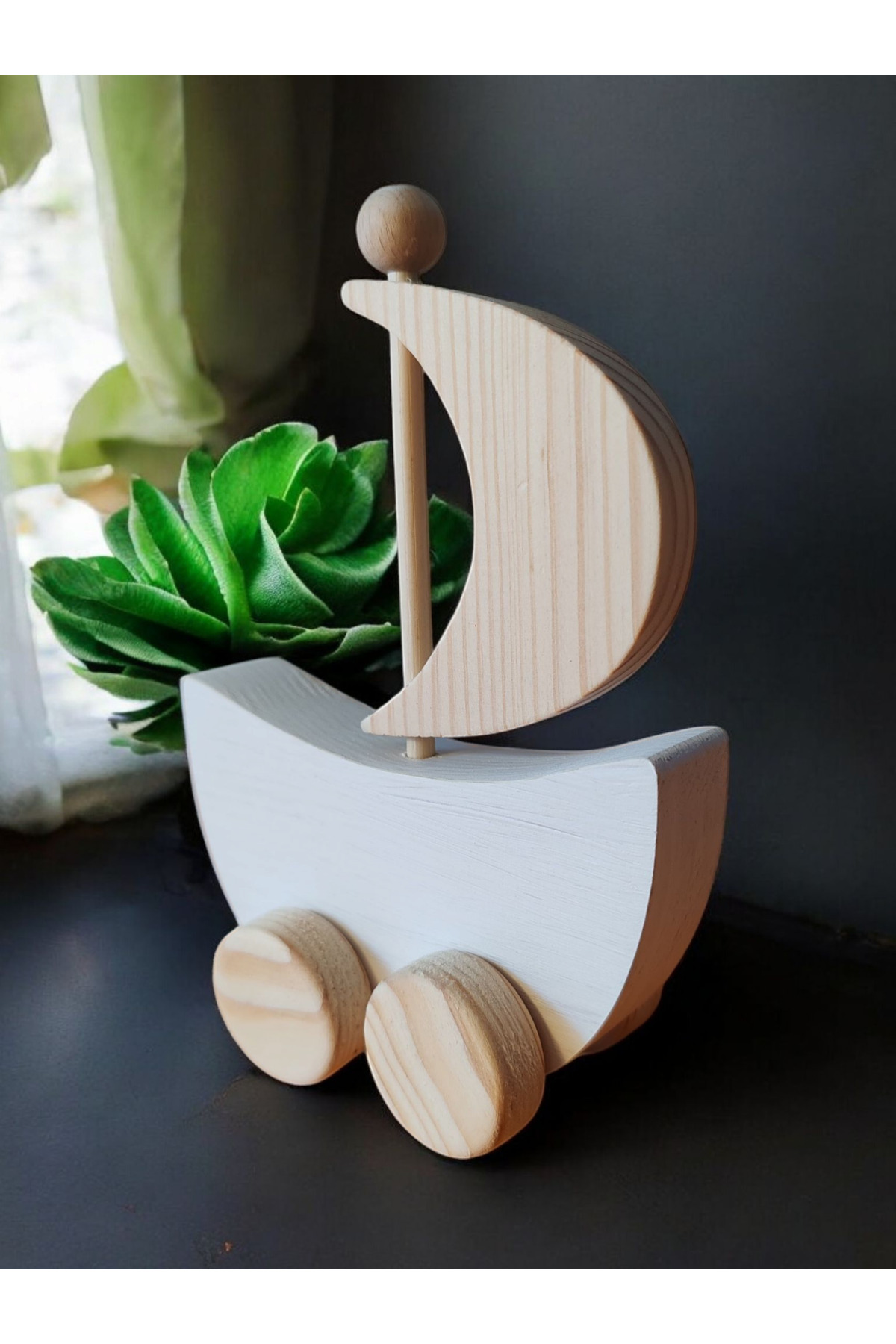 websunday Ahşap oyuncak Gemi Doğal El Yapımı Oyuncak fotoğrafı 3 (önizleme)