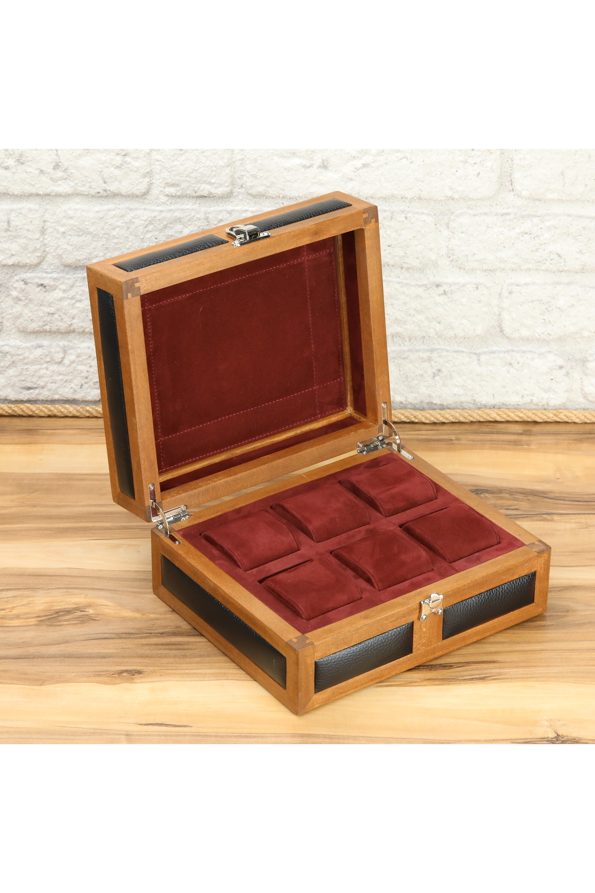 Onywatch-6Pcs Wooden Watch Box Multiple Watch Box Watch Collection Box Watch Box Case 3