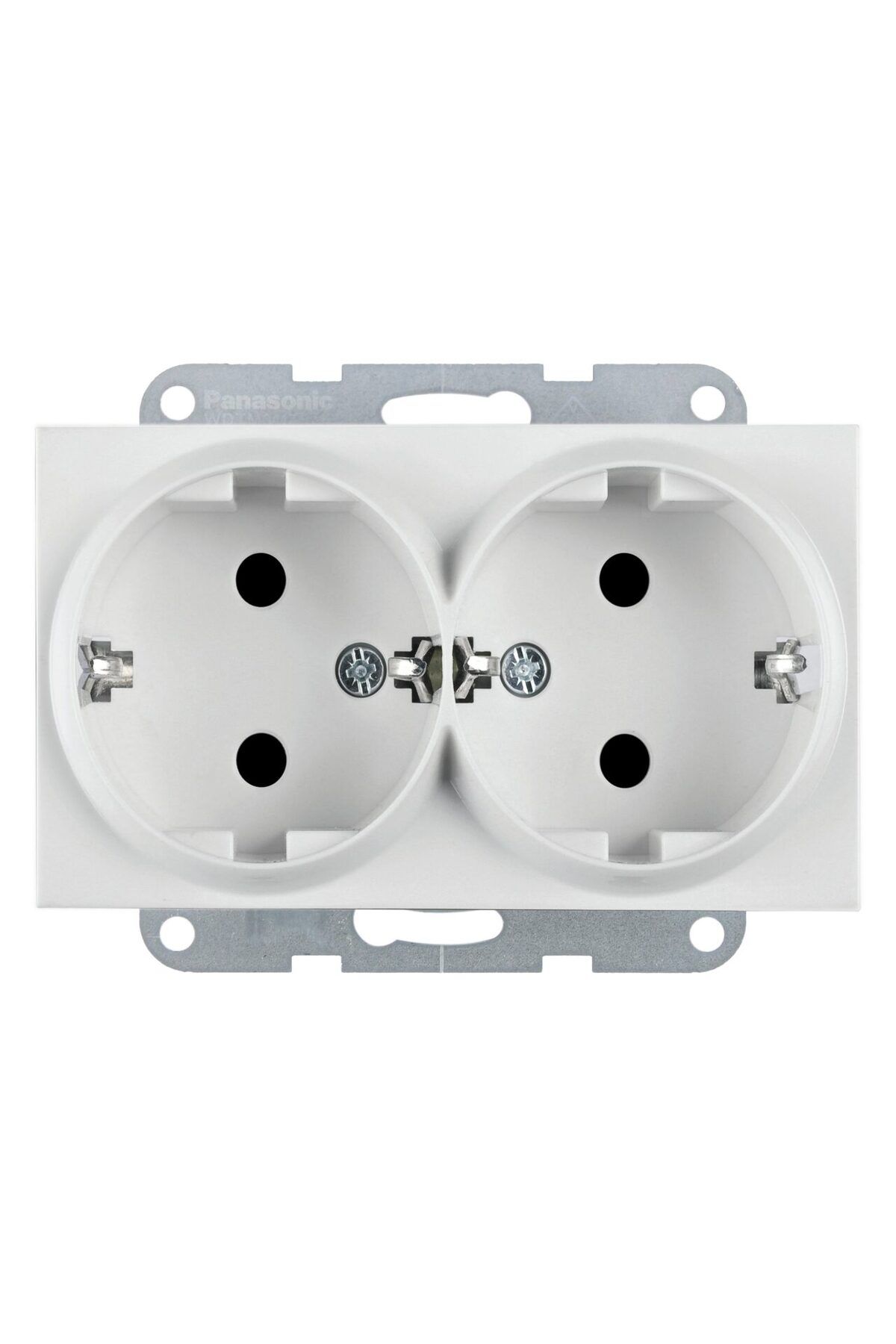 PANASONIC-Double Schuko Socket Mechanism Karre Plus 55 Soft Touch Seashell 1