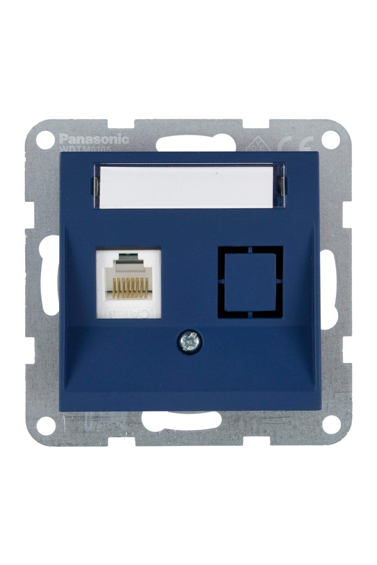 PANASONIC-Telephone Socket CAT3 with Label Mechanism Karre Plus 55 Soft Touch Ocean 1