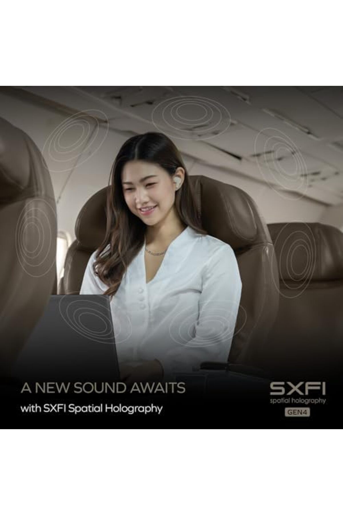 CREATIVE-Zen Air SXFI Lightweight True Wireless In-Ears with Super X-Fi Spatial Audio, Active Noise 4