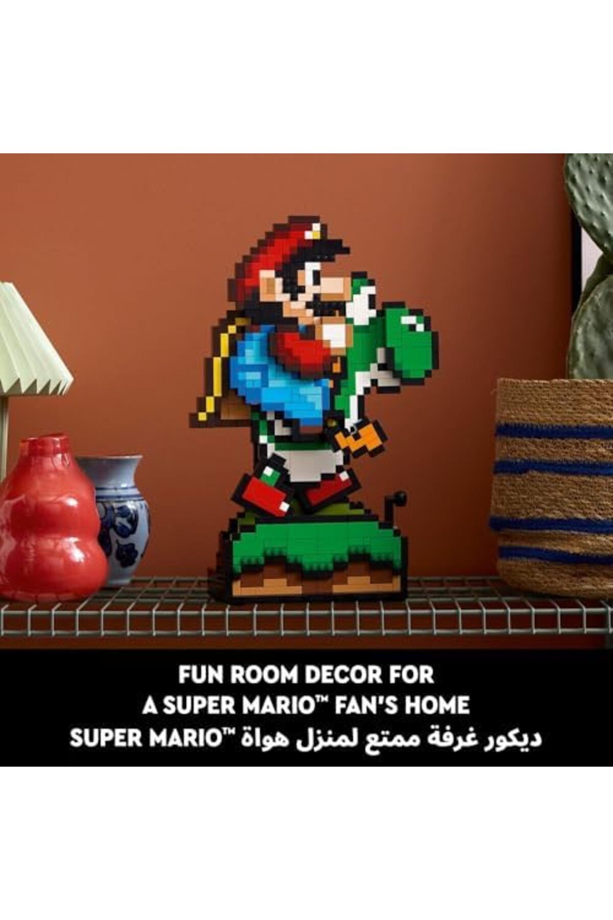 LEGO-Super Mario World: Mario & Yoshi Building Set, Model Kit for Adults to Build, with Pixelated Ch 6