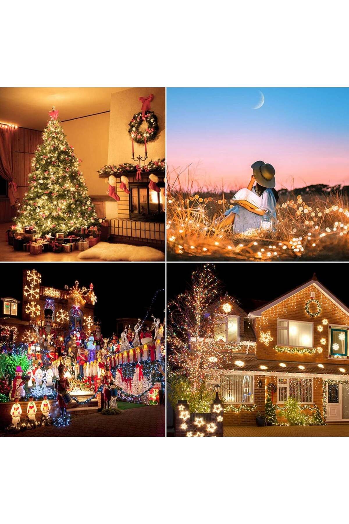 GPODER-music-activated 100 LED string lights, 8 lighting modes, remote control, batteries, 11 m 2