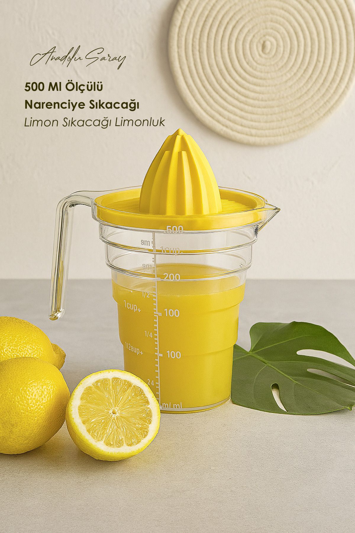Anadolu Saray-Practical 500 ml Measured Citrus Juicer |   Orange Lemon Citrus Juicer Lemon Squeezer Lemon Bowl 1