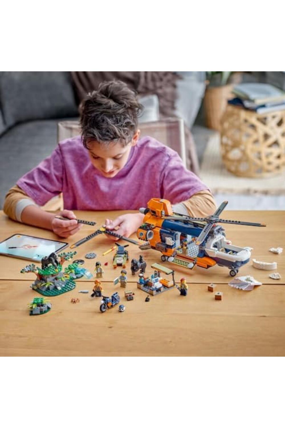 LEGO-City Jungle Explorer Helicopter at Base Camp, Vehicle Building Toy Adventure Set for 8 Plus Yea 5