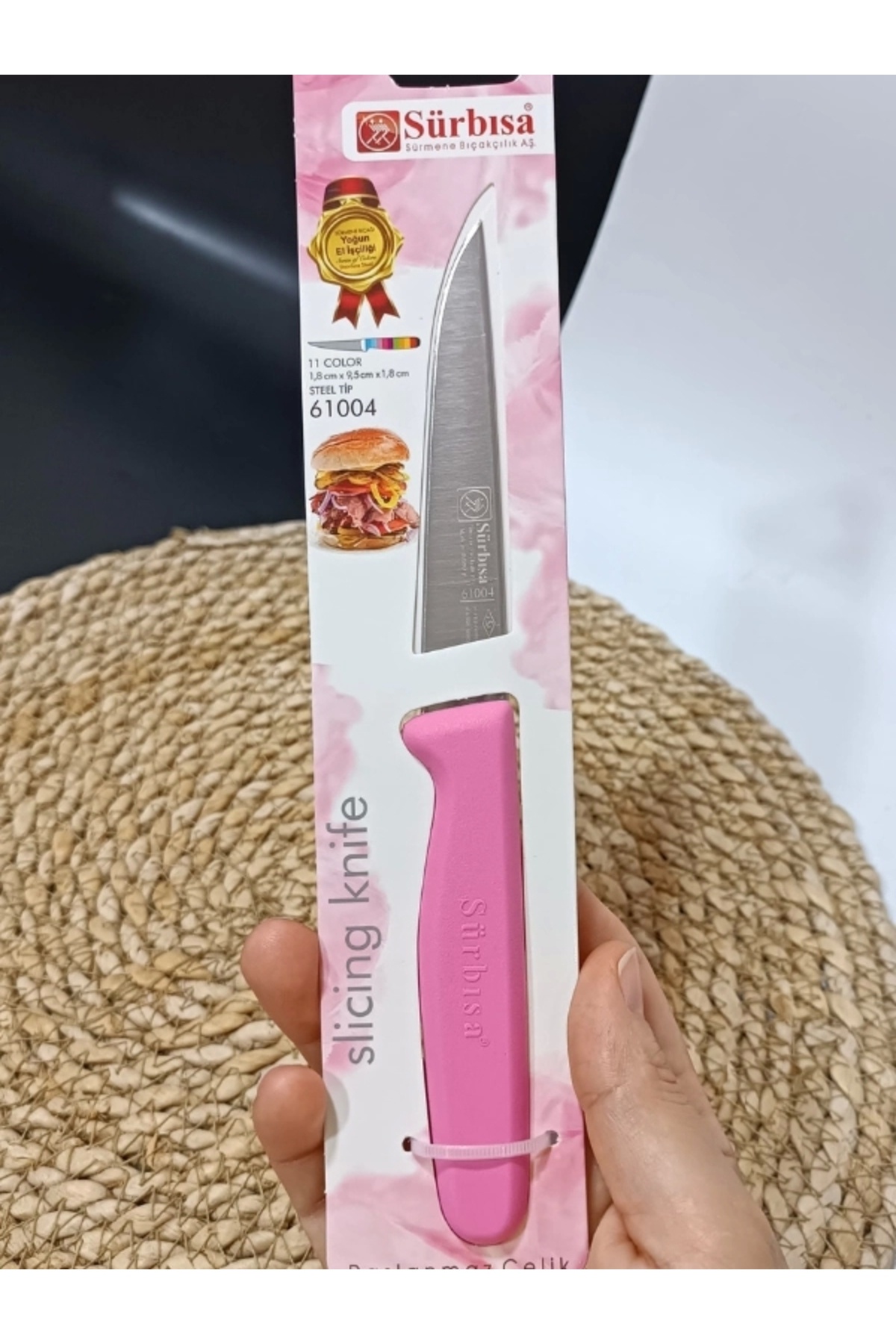 Sürbisa Sürmene 61004 Mutfak Bıçağı (9,50 Cm) Pembe