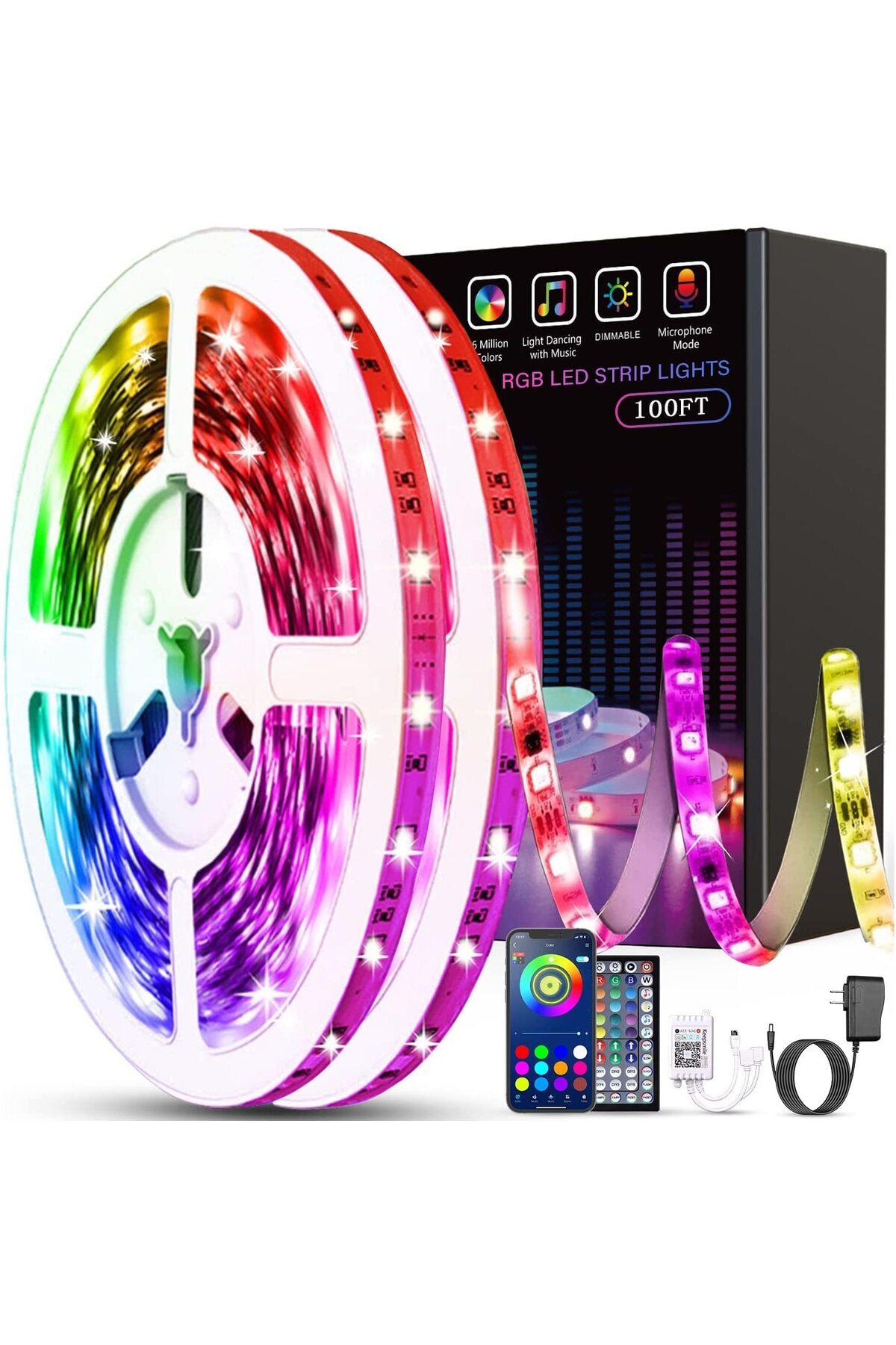 WowStep-LED Strip Kit, WowStep® 10 Meters, 5050 RGB, Application, Sound, Microphone, Remote Control, Multicolor 1
